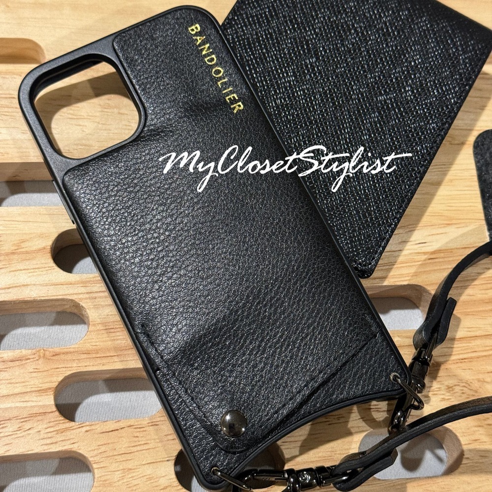 NEW! BANDOLIER Leather iPhone 11 Pro Wallet Case Crossbody Strap SET n Bag RARE